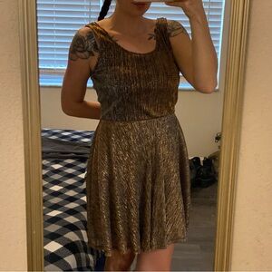 Lush Sparkling Gold Formal dress from Francesca’s Collections
